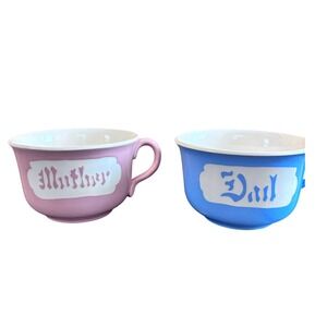Vintage HARKER POTTERY CO Pink Cameoware MOTHER Oversized Mug Jumbo‎ Coffee Cup